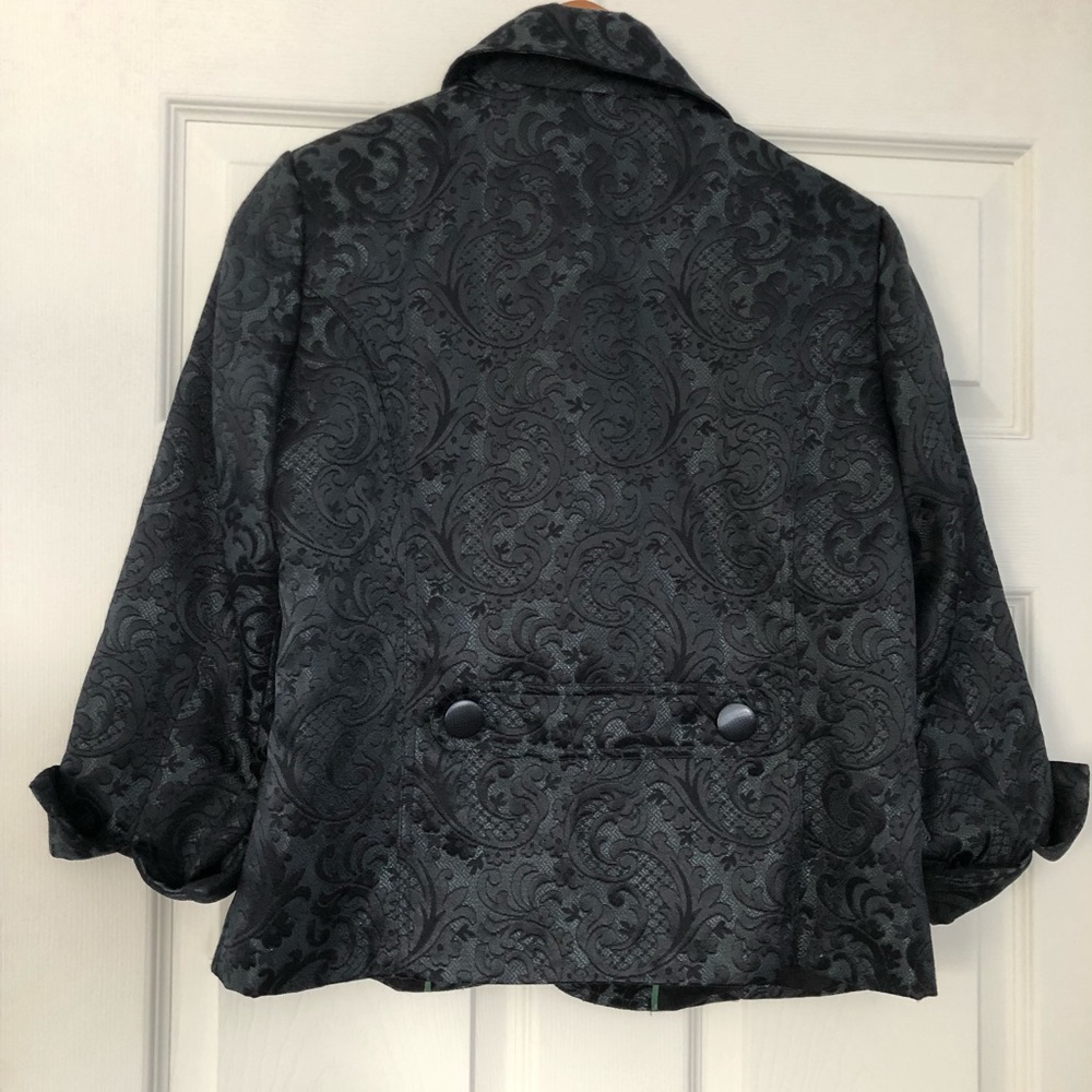 Chico’s green & black paisley blazer Size 4 - Picture 4 of 7